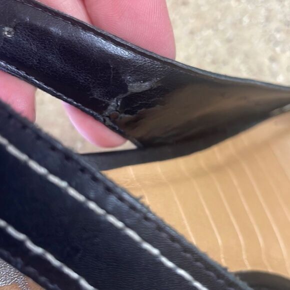 Gianni Bini Black Leather & Jute Slingback High Heeled Sandals sz 7 - Picture 11 of 13